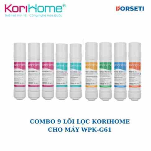 Combo 9 lõi lọc cho máy KORIHOME WPK-G61 (3sed, 2pre, 1 post, 1 mineral, 1 hydrogen, 1 nano)