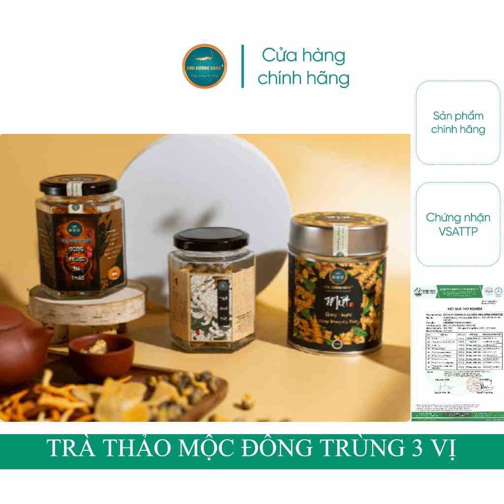 [Mã BMLTB200 giảm đến 100K đơn 499K] Trà Thảo Mộc Đông Trùng 3 Vị Kim Cương Vàng