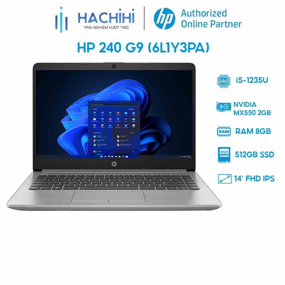 Laptop HP 240 G9 (6L1Y3PA) (i5-1235U | 8GB | 512GB | VGA MX550 2GB | 14 FHD | Win 11)