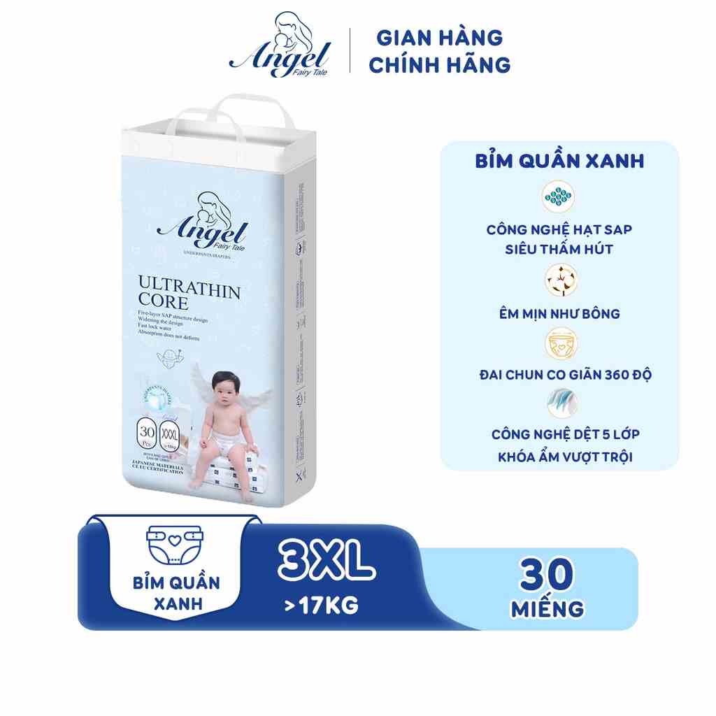 [Mã BMLTB35 giảm đến 35K đơn 99K] Bỉm Quần ANGEL Absorbent Size XXXL30