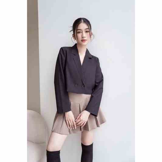 [Mã BMLTB35 giảm đến 35K đơn 99K] Ceci Cela - Áo Crop Vest Tay Dài / Chân Váy Xếp Li Pleat