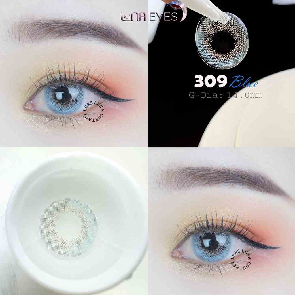 Kính áp tròng LUNA EYES 309 BLUE - Lens size nhỏ