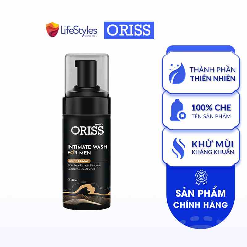 Bọt vệ sinh nam giới Sạch Khuẩn Ngăn Mùi Oriss Men Gentlemen Hương Thơm Nam Tính - 120ml/chai