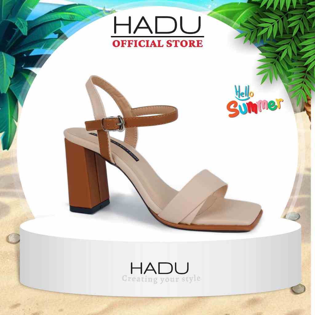 Giày Sandal Gót Vuông Cao 7P Phối Màu MITA HADU M7111, BH 24 Tháng