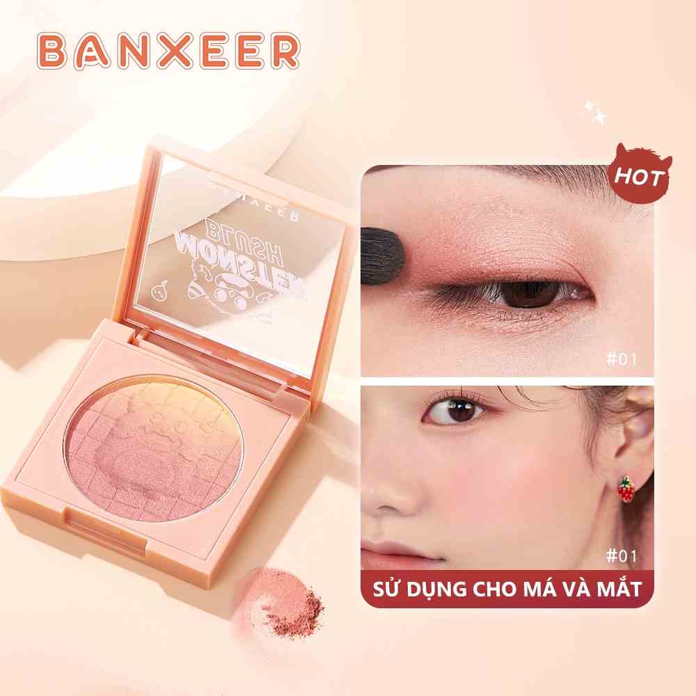 Phấn Má Hồng Banxeer 40g Hiệu Ứng Lì / Ánh Nhũ Lâu Phai