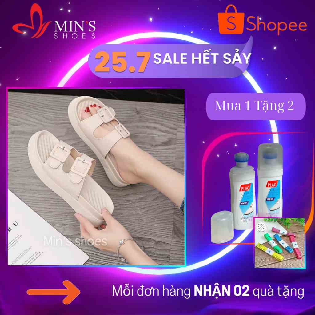 (MUA 1 TẶNG 2 - DUY NHẤT 25-27/07) Mins Shoes - Dép 2 Quai Ngang Cao Cấp S469