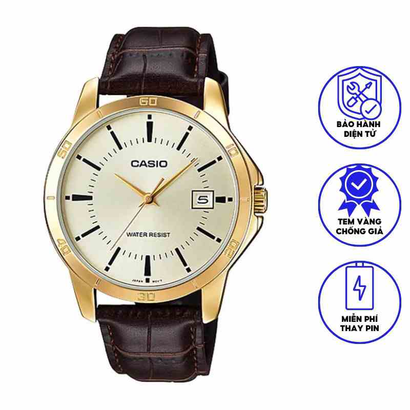 Đồng Hồ Nam Casio Dây Da MTP-V004GL-9AUDF Chính Hãng