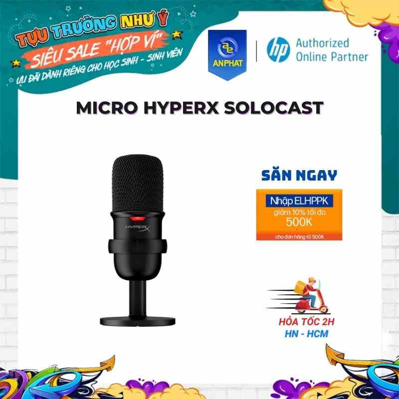 [Mã ELHPPK giảm 10% đơn 500K] Micro Kingston HyperX Solocast - chuyên dùng cho streamer, gamer creator