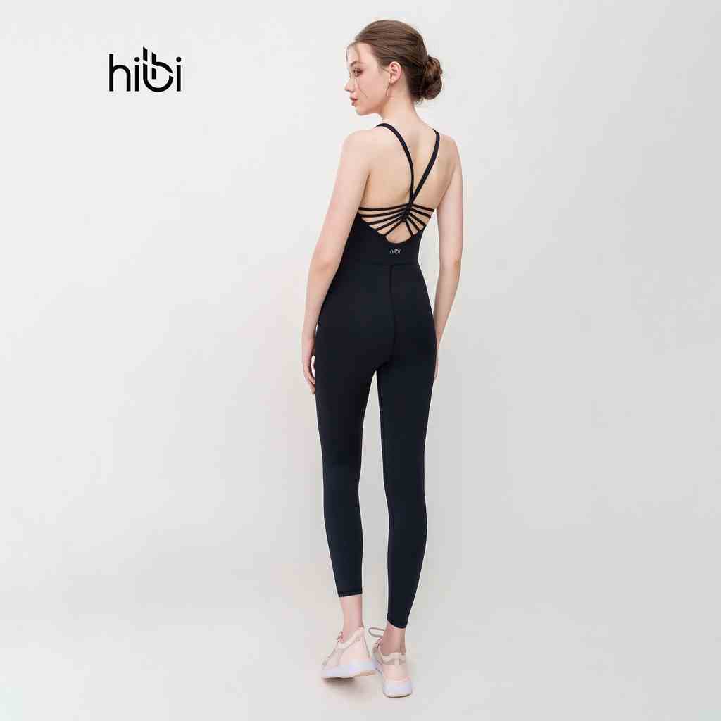 Bộ Tập Yoga Gym Jumpsuit Hibi Sports J603 Dây Đan Quạt, Màu Đen, Size Mới, Kèm Mút Ngực, Chất Vải Cao Cấp Lu Fabric