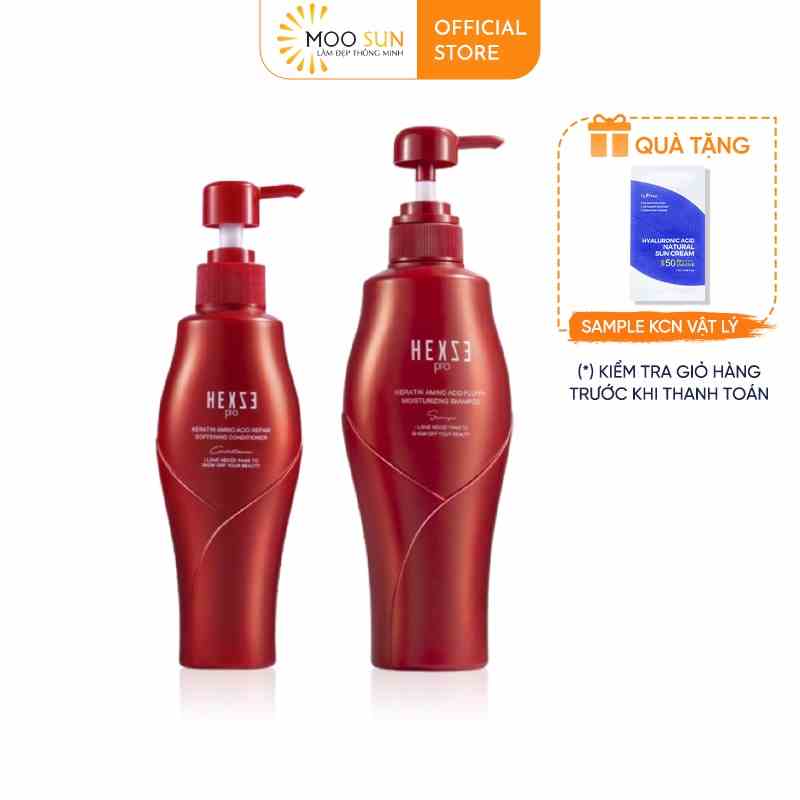 Cặp dầu gội đỏ HEXZE mềm mượt tóc và kiềm dầu 500ml