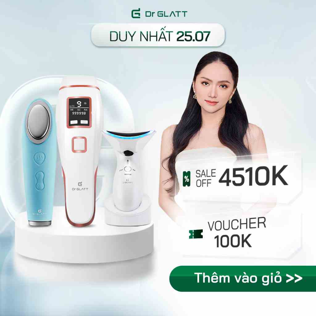 Set máy dưỡng da đa năng - máy triệt lông mini & trị mụn, máy rửa mặt & tẩy trang, máy massage mặt & nâng cơ DR GLATT