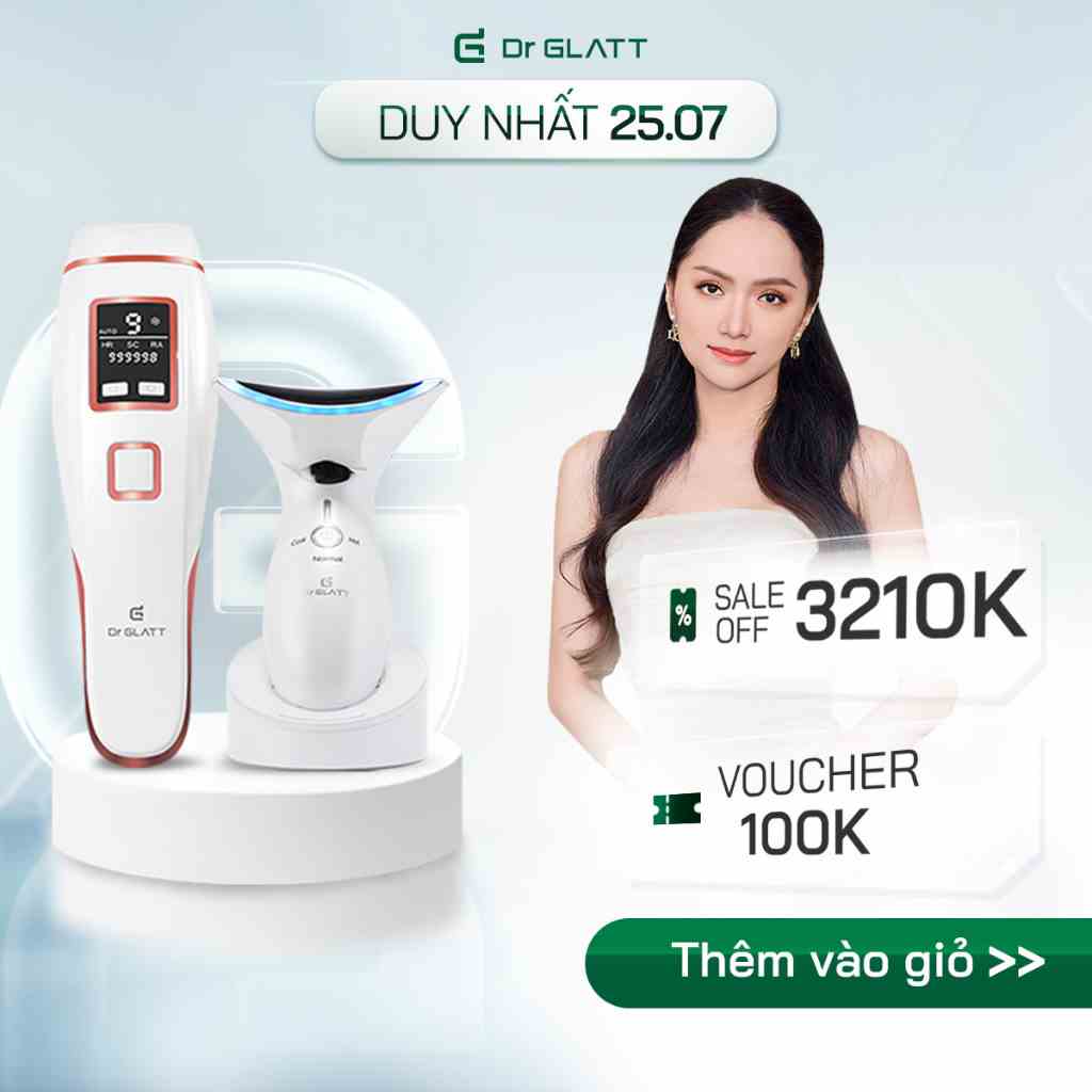 Set máy triệt lông mini đa năng và máy massage mặt - triệt lông vĩnh viễn, nâng cơ chống nhăn, tăng collagen DR GLATT