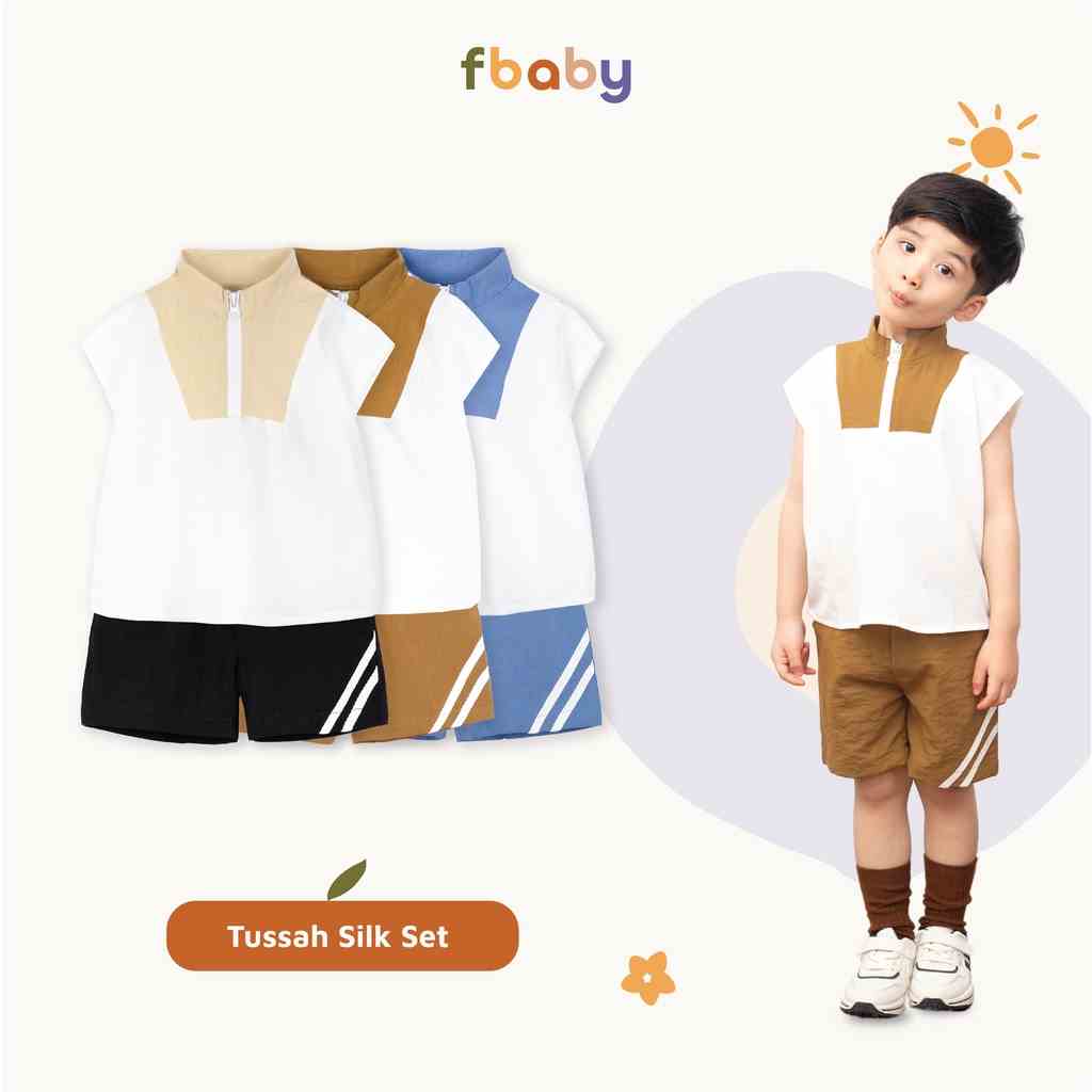 Bộ đũi hè bé trai áo cổ màu phối khóa kéo Fbaby - FB021