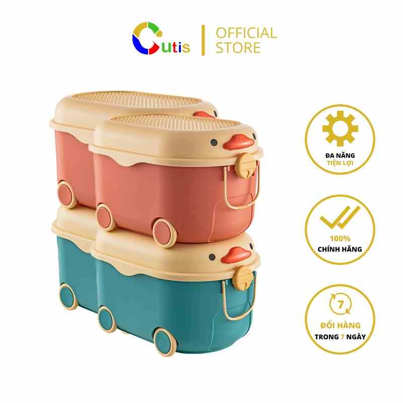 [Combo 2] Hộp đựng đồ chơi cho bé Cutis size lớn 57x38x33, thùng đựng đồ chơi đa năng hình chú vịt