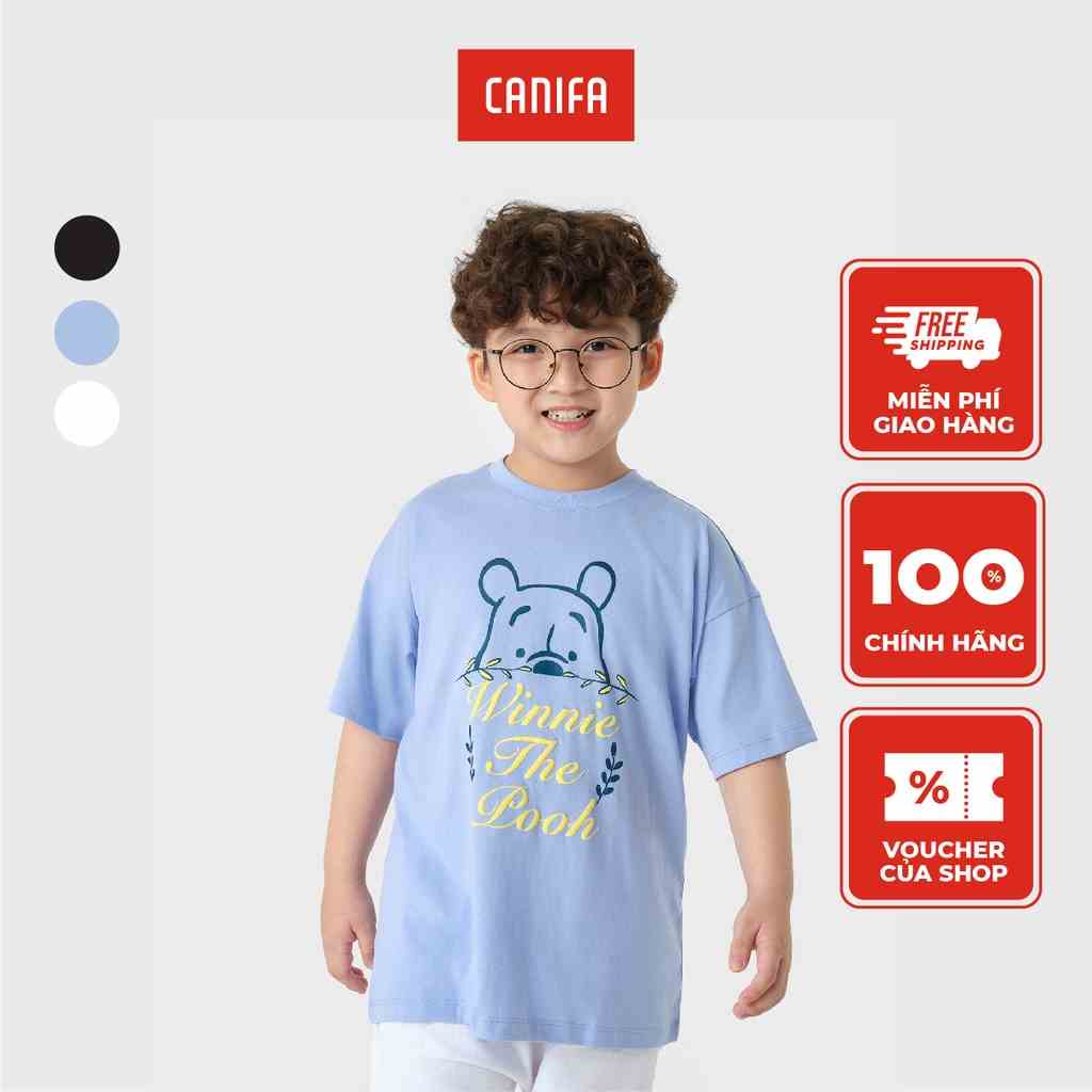 Áo phông bé trai CANIFA in Winnie the Pooh chất liệu 100% cotton 2TS23S005