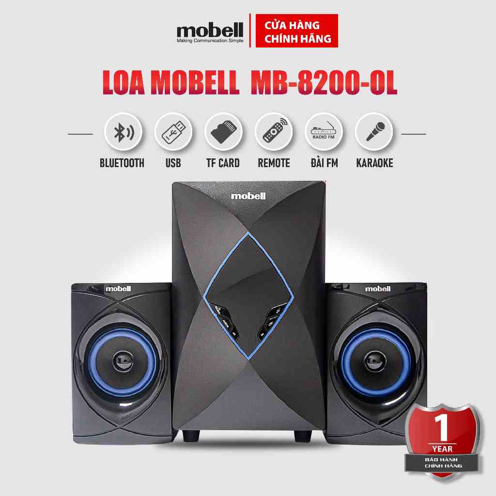 Loa vi tính mobell MB-8200-OL để bàn kết nối blutooth  USB màn hình LED  công suất 30W bảo hành 12 tháng