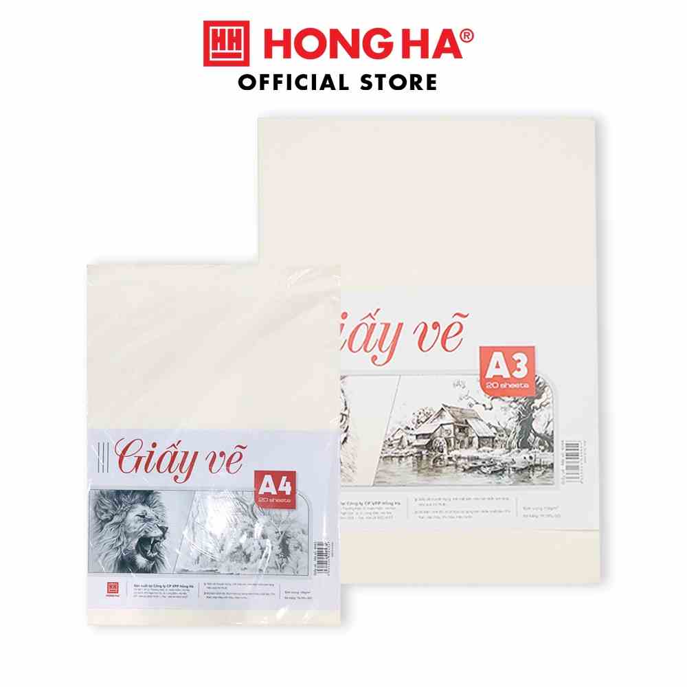 Giấy vẽ Hồng Hà định lượng 100gsm độ trắng tự nhiên (4943)