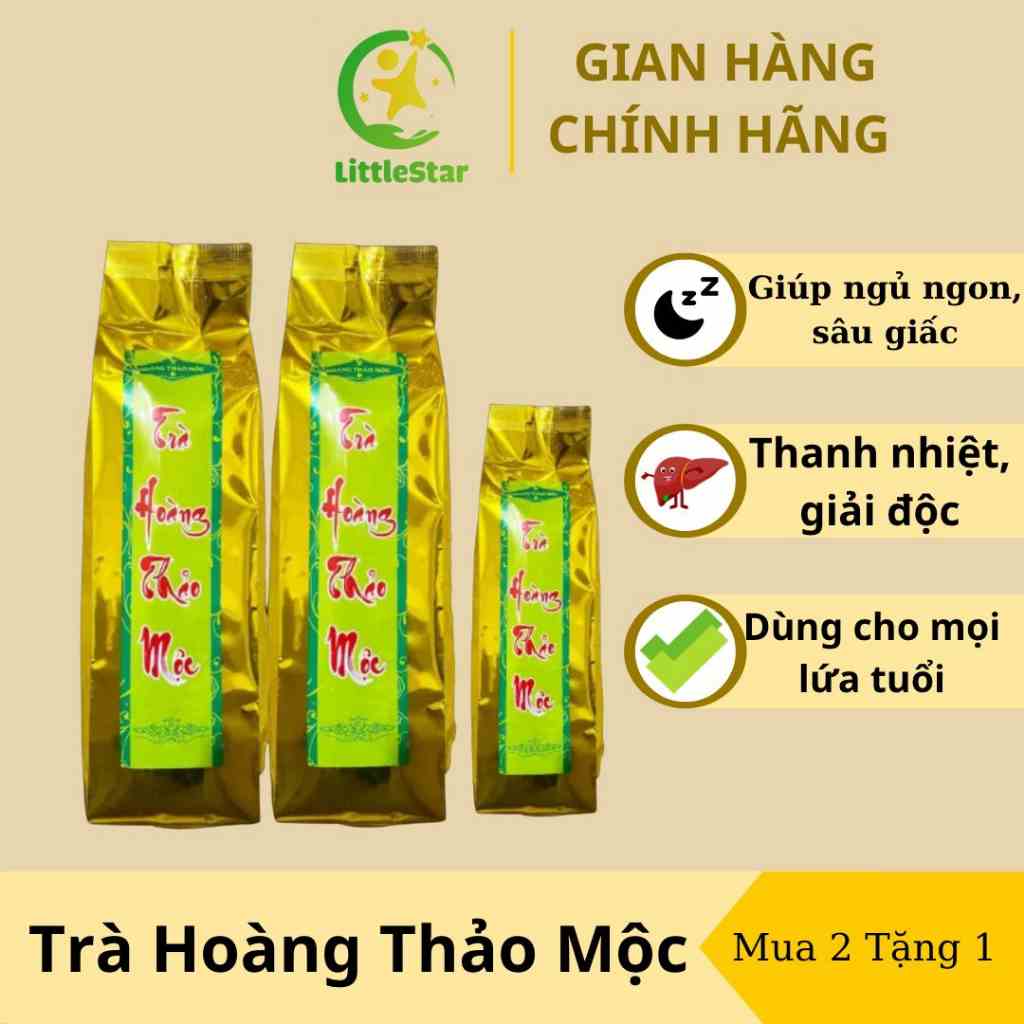 2 Túi Trà Hoàng Thảo Mộc 500g - hỗ trợ thanh nhiệt giải độc mát gan, giúp ngủ ngon