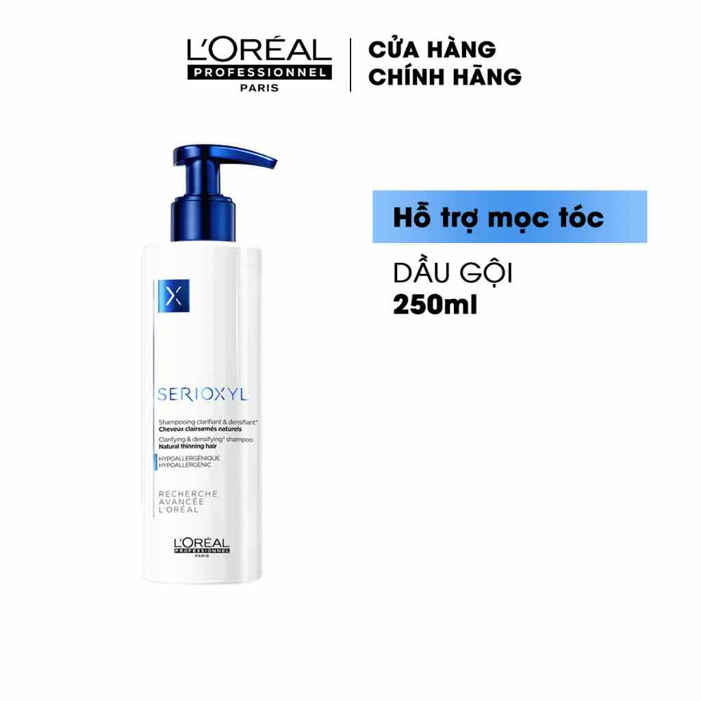 [Mã BMLTA35 giảm đến 35K đơn 99K] Dầu gội cho tóc thưa mảnh rụng kích thích mọc tóc LOREAL serioxyl 250ml