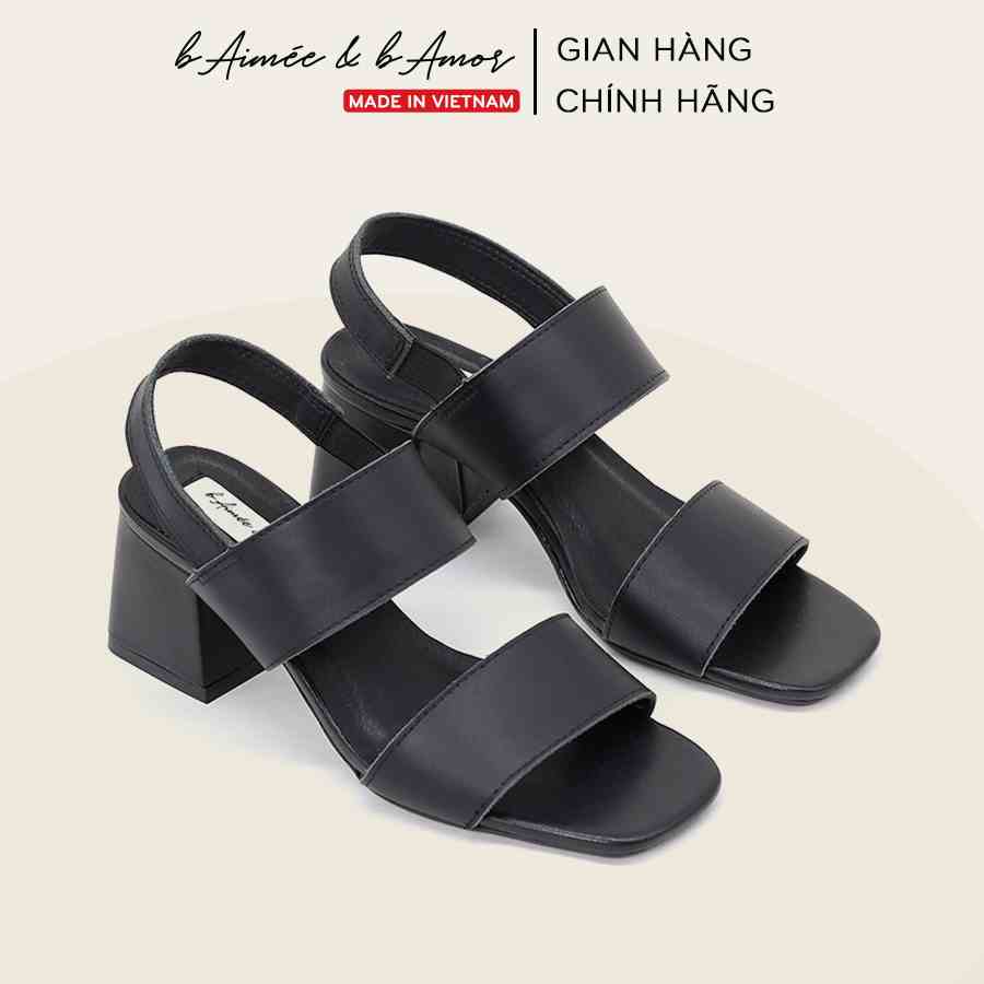 Sandal nữ da thật cao gót Casuals Leather đế vuông 6p thời trang bAimée & bAmor - MS3036