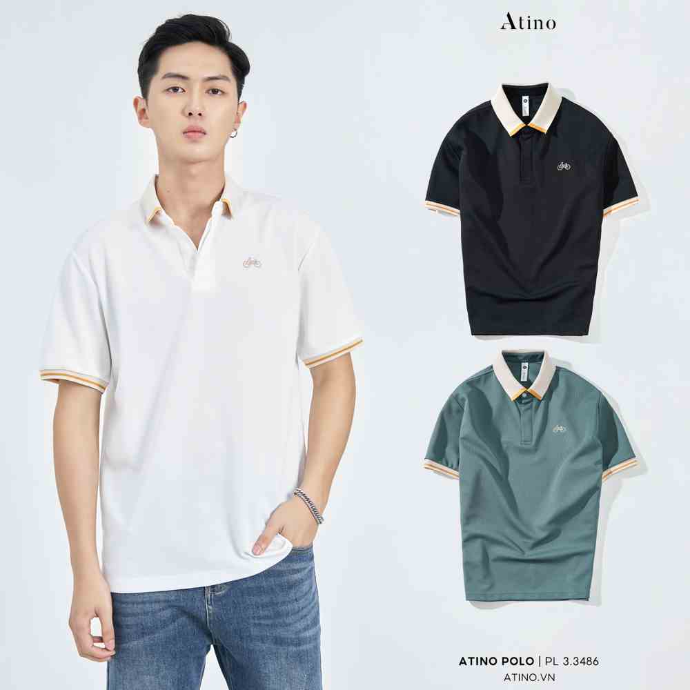 Áo Polo Nam Họa Tiết ATINO vải cá sấu Cotton cao cấp trẻ trung chuẩn form PL3.3486