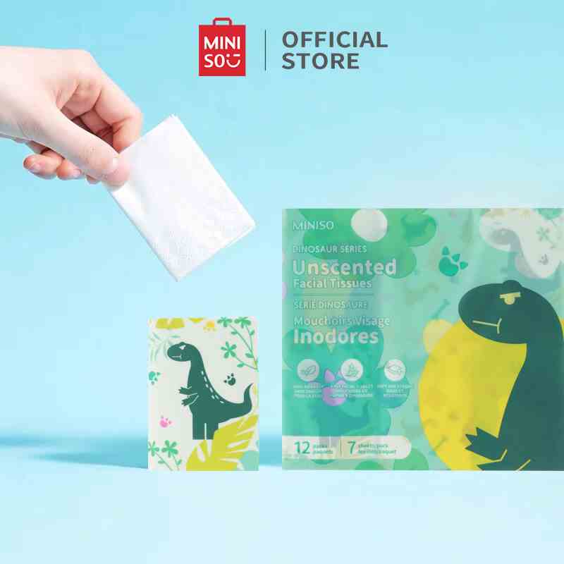 Khăn Giấy Không Mùi MINISO Dinosaur Series 12 Gói