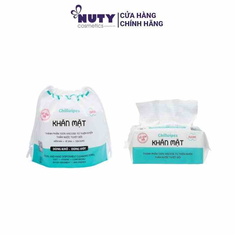 Khăn Mặt Khô Chillwipes Facial & Hand Disposable Cleansing Towel (80 Tờ)