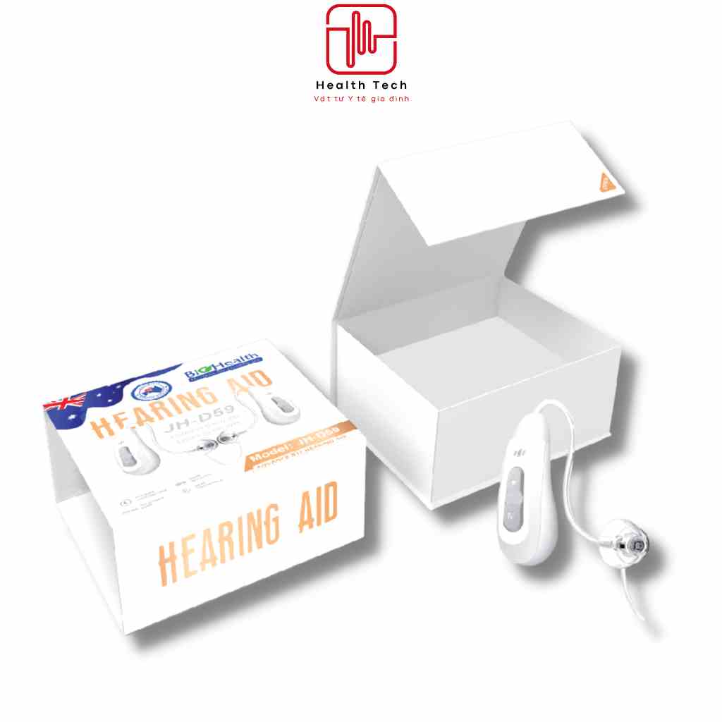 Máy trợ thính BTE pin sạc không dây Biohealth JH-D59 tai trợ thính đeo vành nhỏ gọn, chống ồn - Health Tech