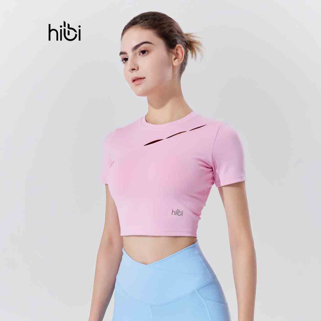 Áo Croptop Tập Yoga Gym Hibi Sports Cr826, Kiểu Phối Chéo , Kèm Mút Ngực