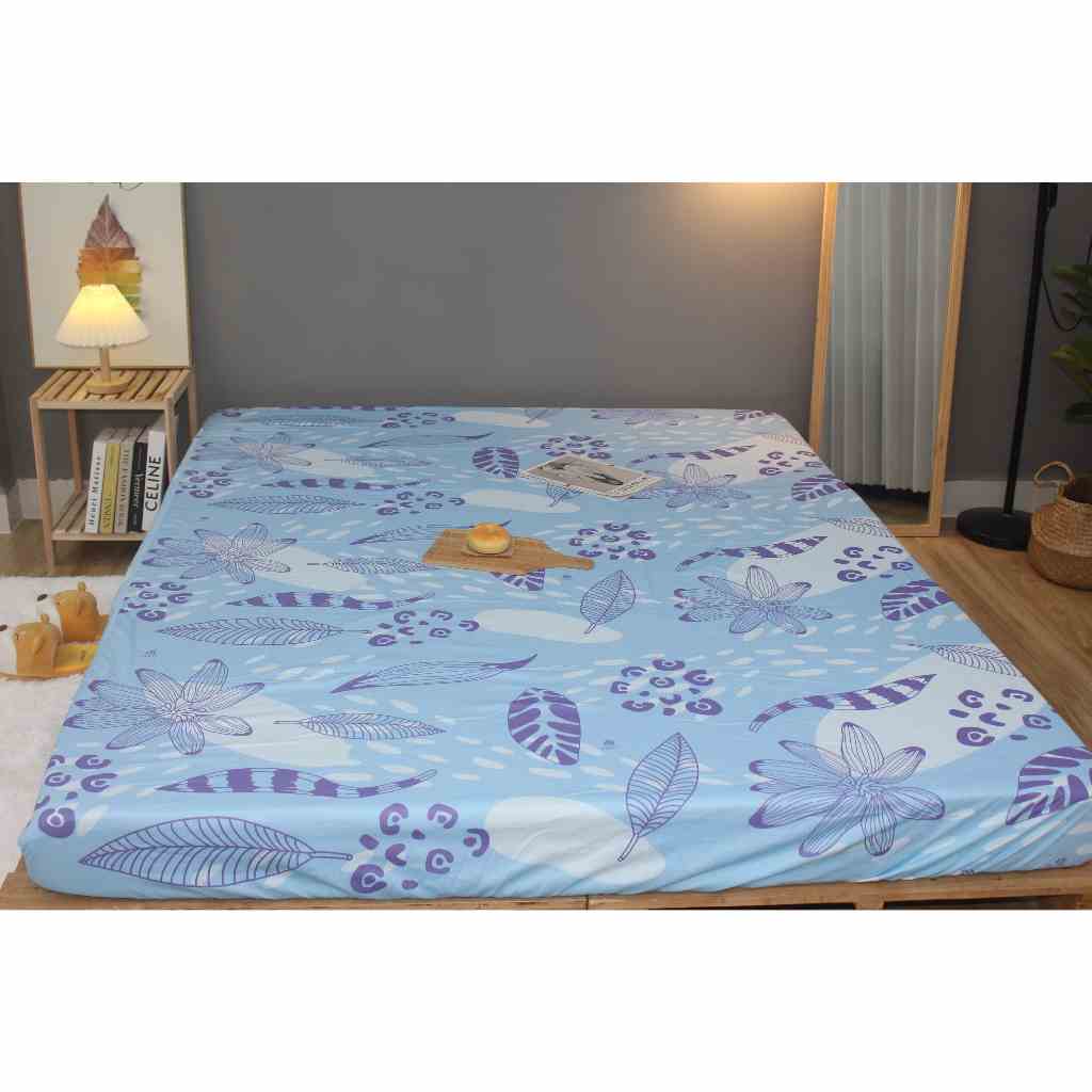 [Mã BMLTB35 giảm đến 35K đơn 99K] Tấm Drap lẻ KHA LY - Ga lẻ ( không áo gối ) - cotton thiên nhiên - Lá Tím - VN336