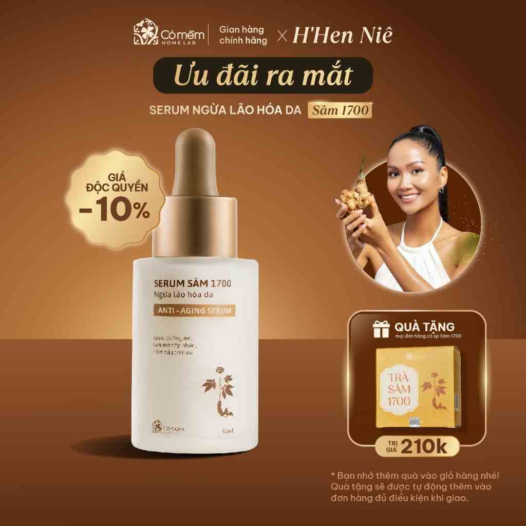 Serum Dưỡng ẩm da mặt Sâm 1700 Ngừa Lão Hoá da Giúp Mờ Nếp Nhăn Và Đốm Nâu Cỏ Mềm 50g