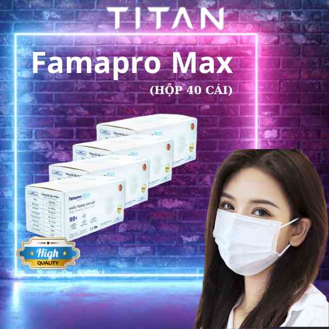 [FAMAPRO MAX] Combo 4 Hộp Khẩu trang y tế cao cấp 4 lớp kháng khuẩn (40 cái / hộp)