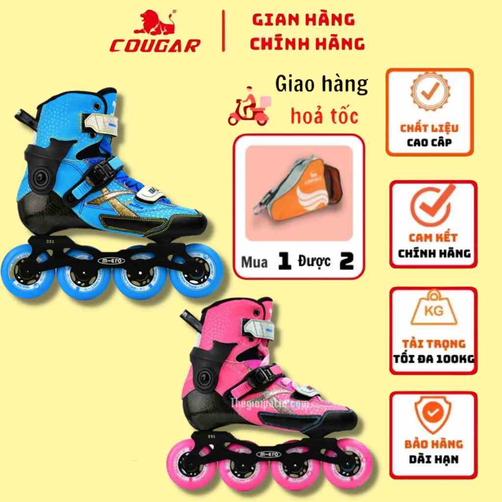 Giày Patin Cougar-Micro Delta X Junior Chính Hãng Dành Cho Trẻ Em Tặng Kèm Bộ Bảo Hộ Và Mũ Xịn Cho Bé