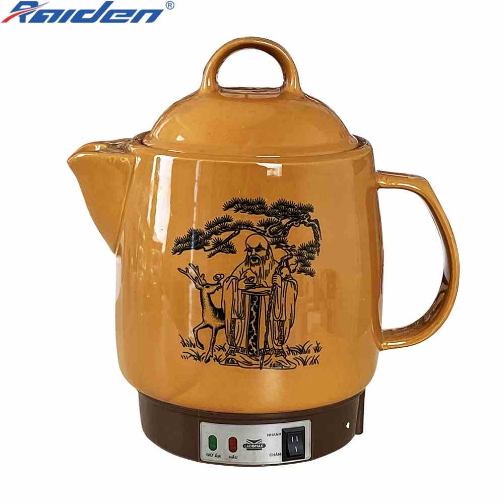 Siêu thuốc 3.3L Ladomax HA-8833 thân gốm sứ tráng men, tự động ngắt khi sắc thuốc còn 1 chén - Màu nâu