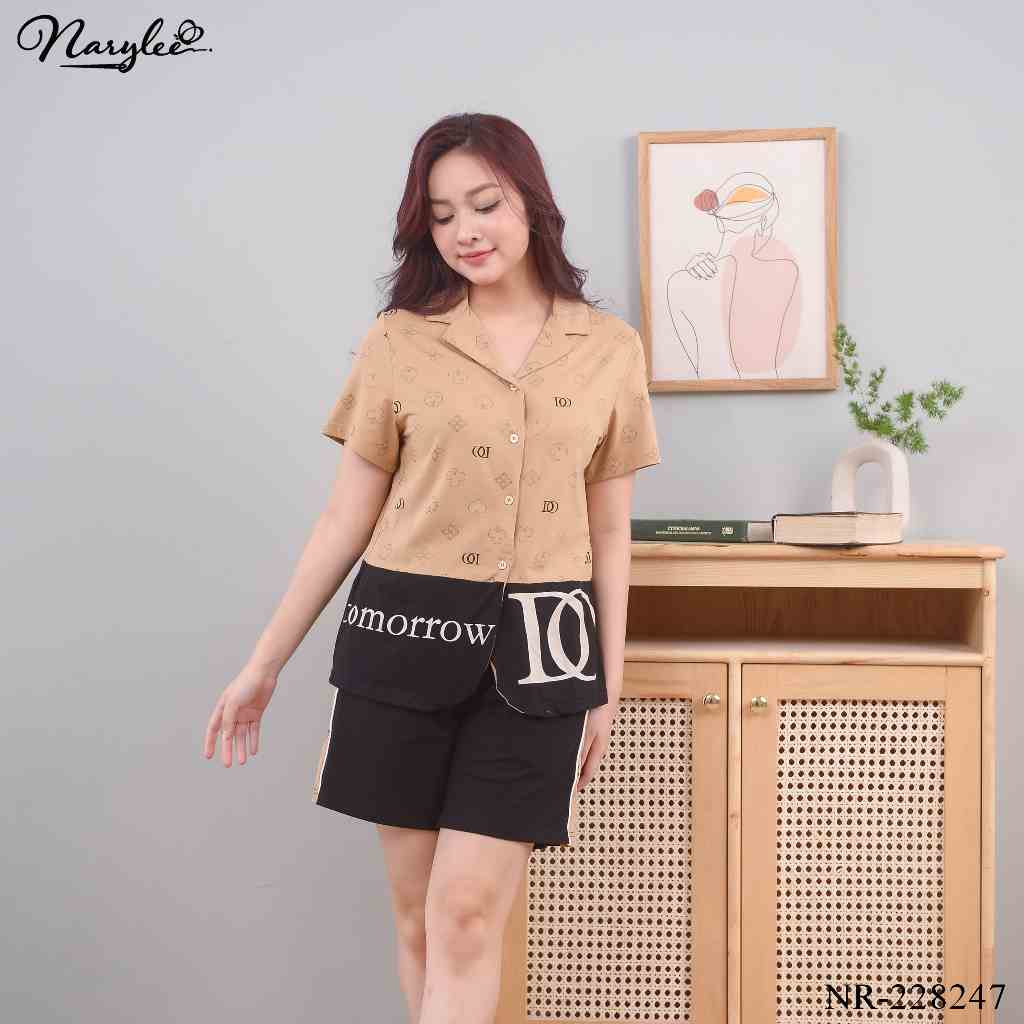 BỘ PYJAMA MẶC NHÀ COTTON NARYLEE ÁO TAY CỘC QUẦN ĐÙI NR-8247