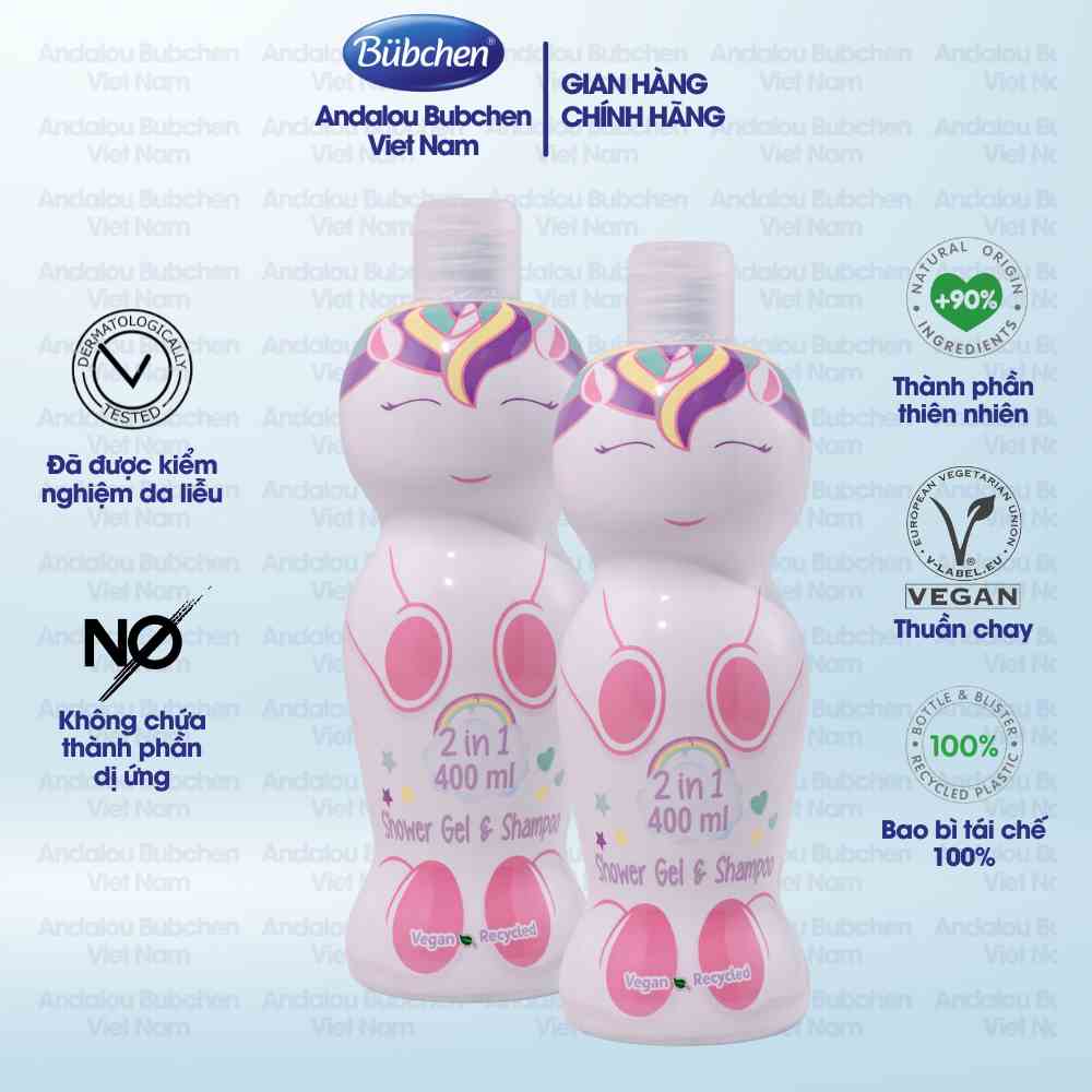 [Mã BMLTB35 giảm đến 35K đơn 99K] Combo 2 Chai Sữa Tắm Gội Air Val Unicorn Dành Cho Bé Gái 400ml