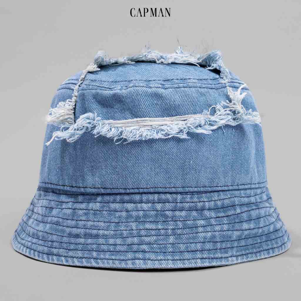 Mũ bucket vành cụp màu xanh jean CAPMAN CM12