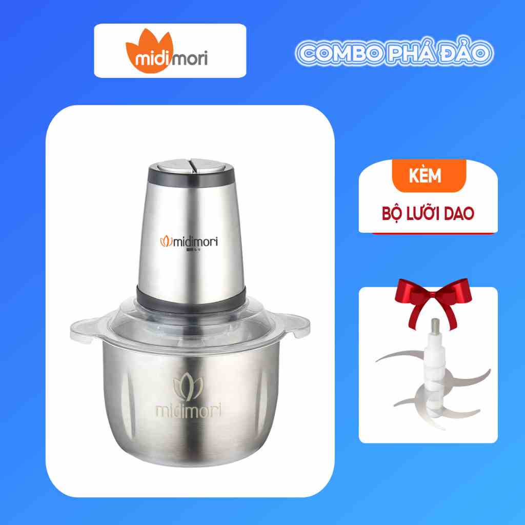 [Mã BMLTB200 giảm đến 100K đơn 499K] Combo Máy xay thịt 3 Lít Midimori 800W (MDMR-800) và 01 bộ lưỡi dao dự phòng