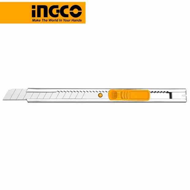 Dao rọc giấy mini Ingco HKNS1806 lưỡi 9x80mm, dài 129mm