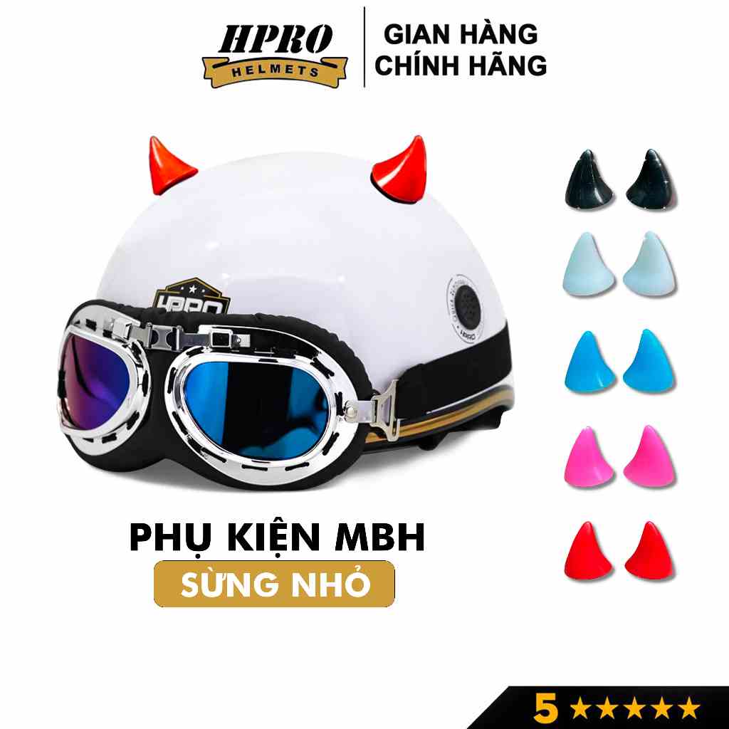 Sừng quỷ nhỏ tinh nghịch gắn mũ bảo hiểm Hpro Helmet, cực xinh, độc lạ, nhiều màu cá tính, đáng yêu