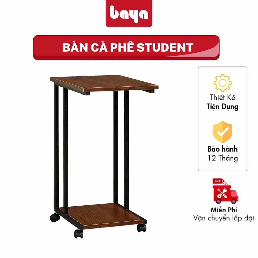 Bàn Cà Phê BAYA STUDENT, Hai Màu Gỗ Sáng Và Nâu Đen, Kích Thước D40xW30xH60 2001079 2001078