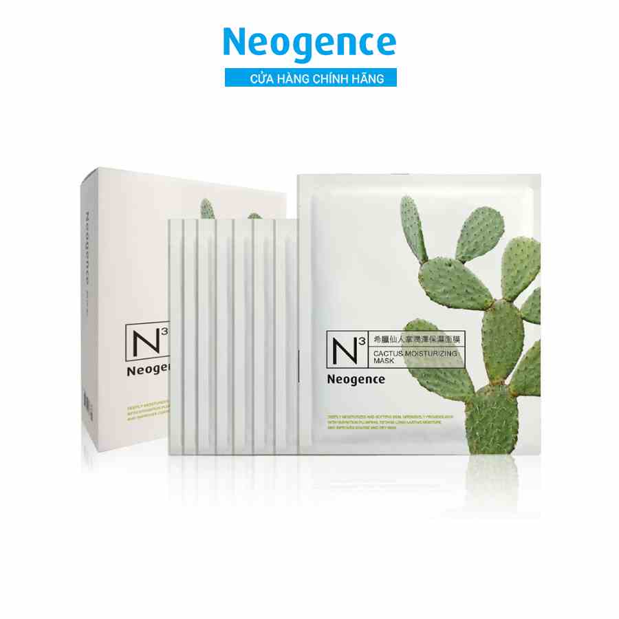 [Mã BMLTA35 giảm đến 35K đơn 99K] Hộp 8 miếng mặt nạ Neogence N3 cấp nước dưỡng ẩm sâu chiết xuất Xương rồng