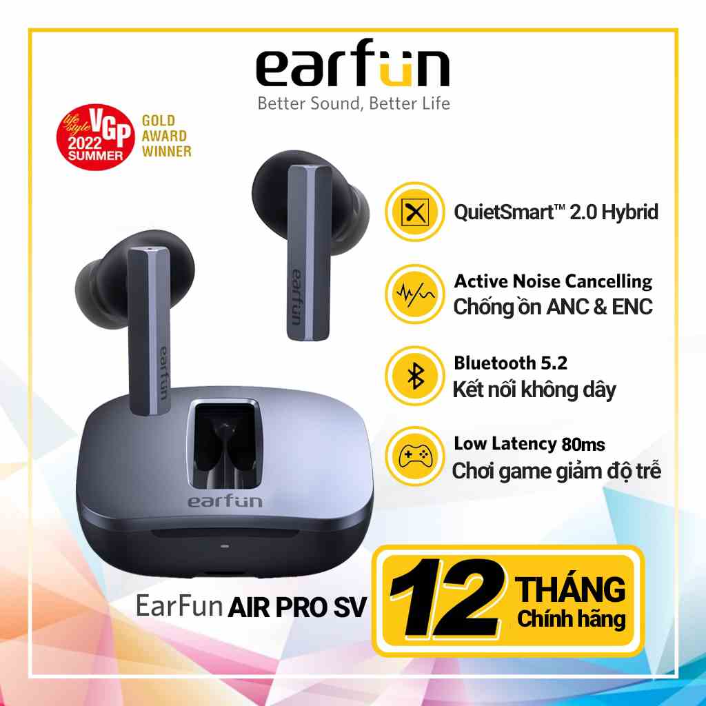 Tai nghe True Wireless EARFUN Air Pro SV, chống ồn ANC