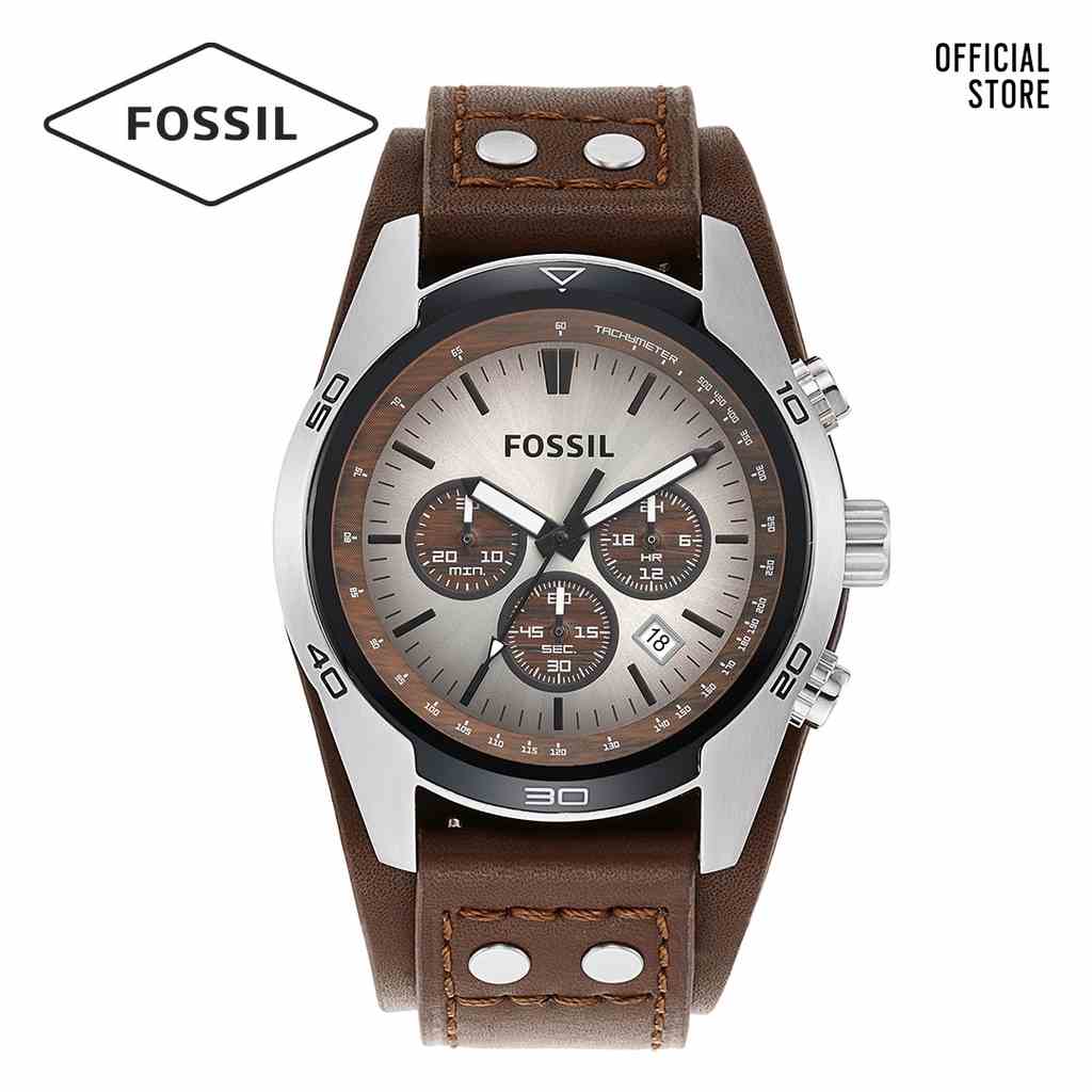 [Mã BMLTA35 giảm đến 35K đơn 99K] Đồng hồ nam Fossil COACHMAN CH2565 dây da - màu nâu