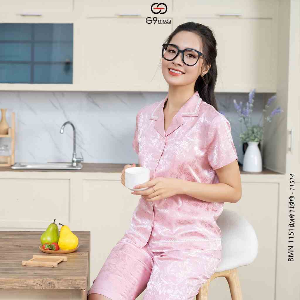 Bộ pijama lụa G9moza 11513-11514 chất mềm mịn mát