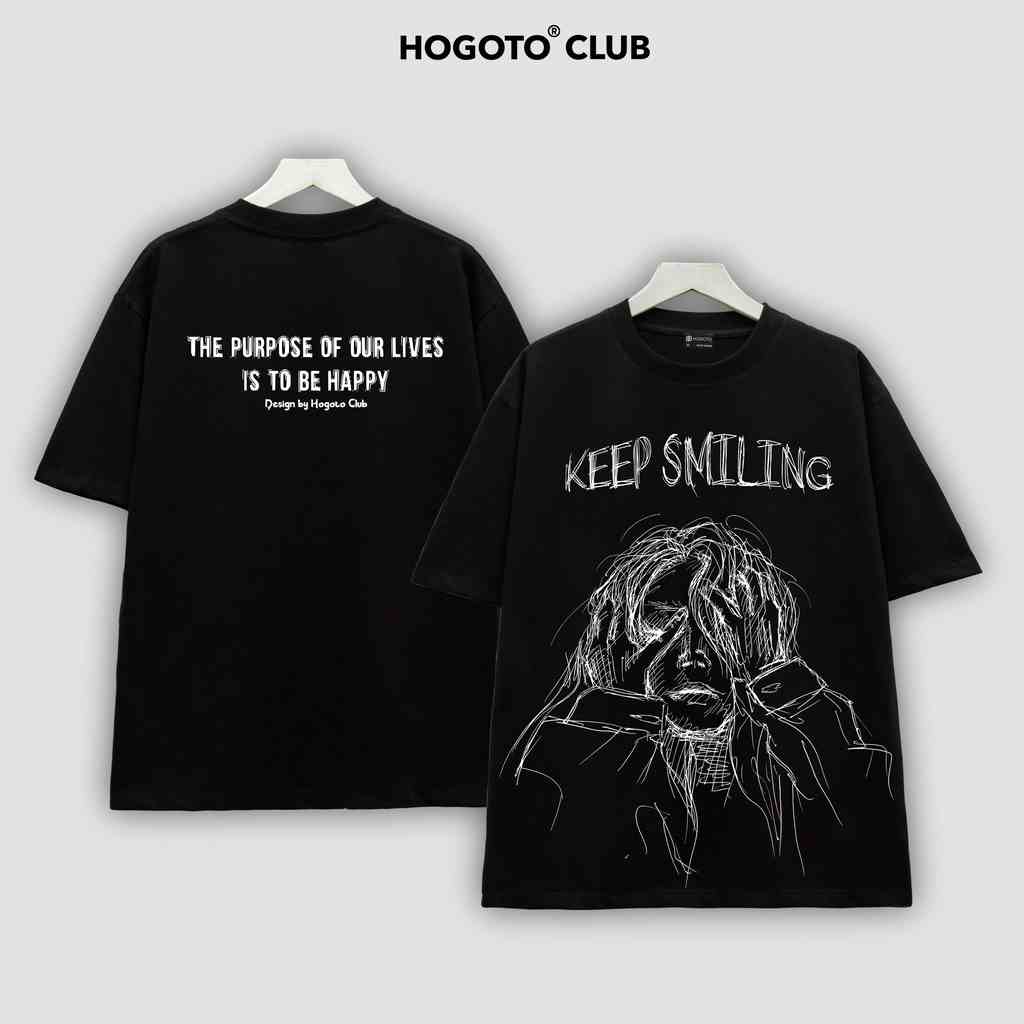 Áo thun Local Brand KEEP SMILING MẪU NỮ- shop Hogotoclub - nam nữ unisex 100% cotton from rộng oversize