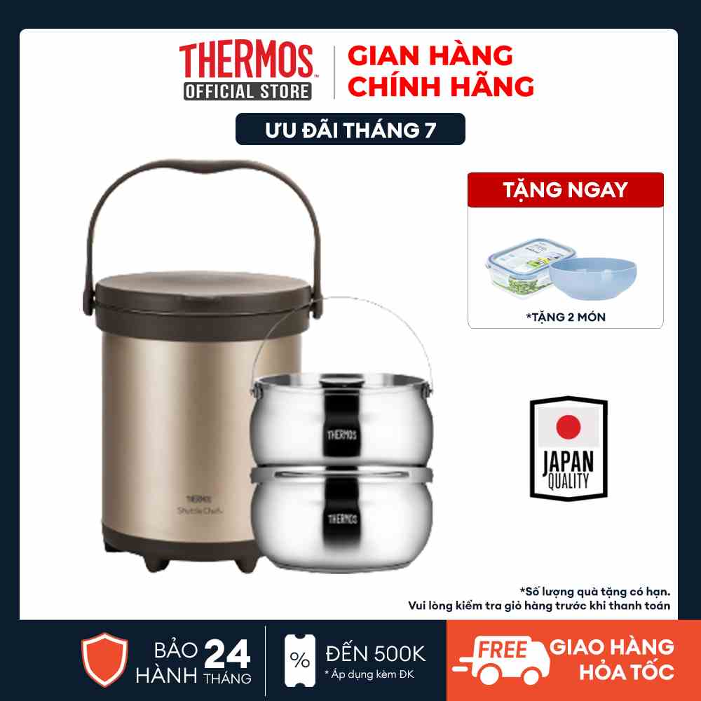 Nồi ủ Thermos TCRA-6000 GL 6L màu gold- Hàng chính hãng 100% bảo hành 24 tháng