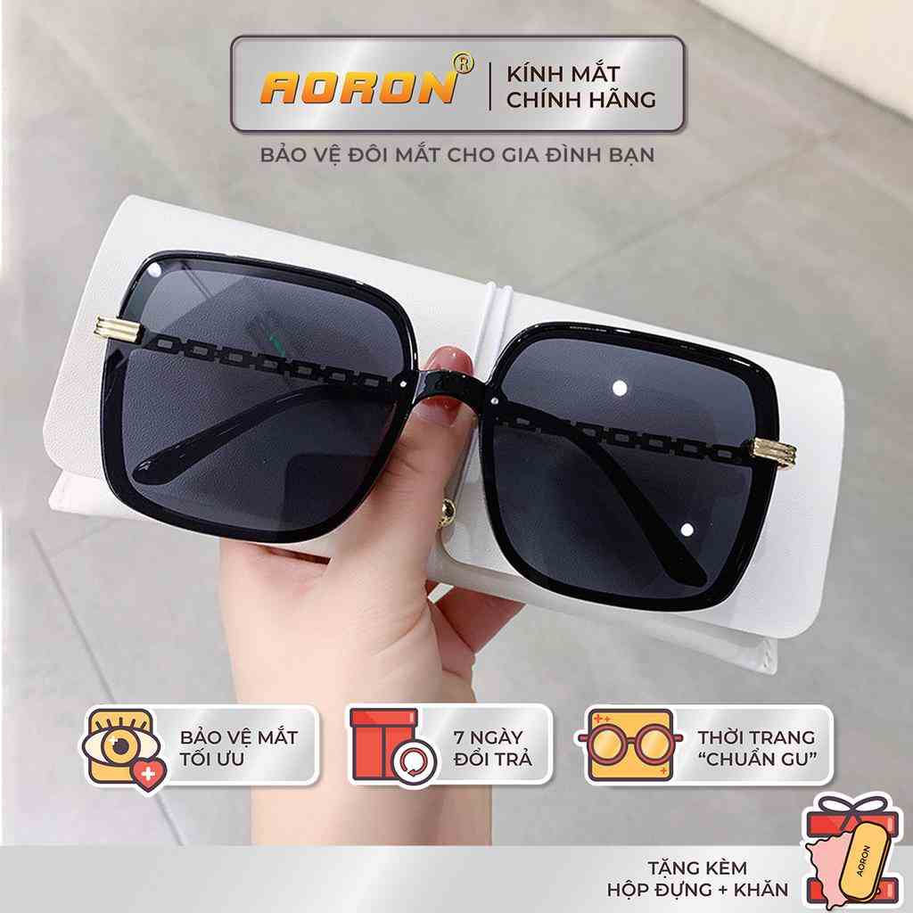 Kính Mát Thời Trang Gọng Vuông Lớn AORON Màu Gradient Chống UV400 Sành Điệu Cho Nữ Phong Cách Retro Đường Phố AK109