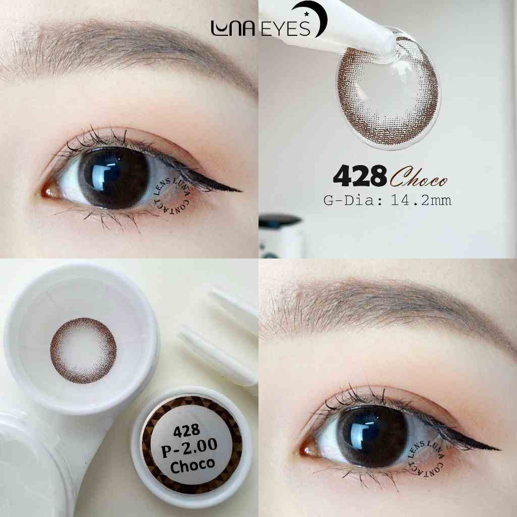 Kính áp tròng LUNA EYES 428 CHOCO - Lens size vừa