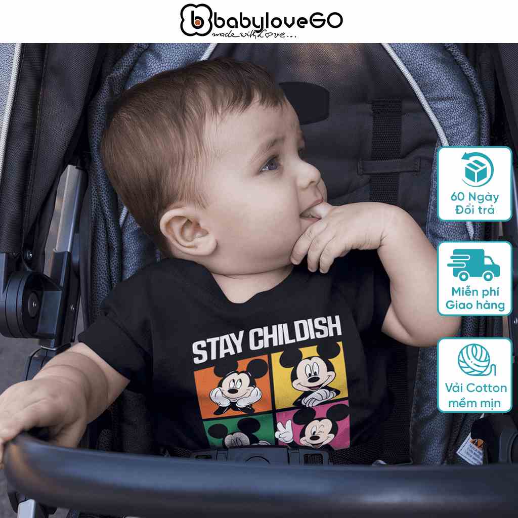 Áo thun cho bé STAY CHILDISH áo phông ngắn tay chất cotton thoáng mát BabyloveGO